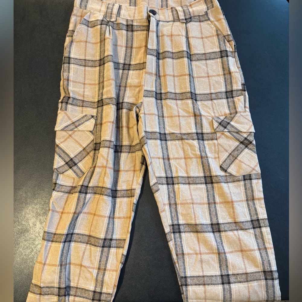 Plaid Tan and Black Pants